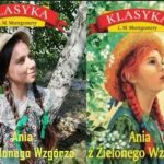 Zdjęcie okładki "Ania z Zielonego Wzgórza". Między drzewami dziewczynka z warkoczykami, na głowie ma kapelusz