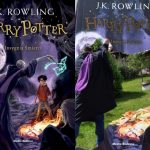 Zdjęcie okładki "Harry Potter". Chłopiec w czerwonym swetrze stoi na przeciw mężczyzny machającego różdżką