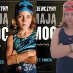 Zdjęcie okładki "Dziewczyny mają moc". Dziewczynka w stroju kąpielowym, czepku i oklularach do wody stoi z założonymi rękami